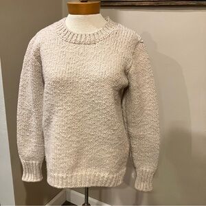 Elan Creamy Chunky Knit Long Sleeve Sweater w/Back Zipper Detail Women’s Medium
